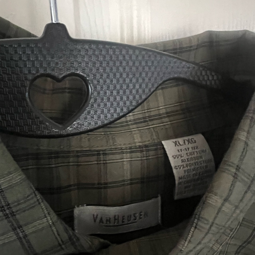 Van Heusen Green Plaid Shirt